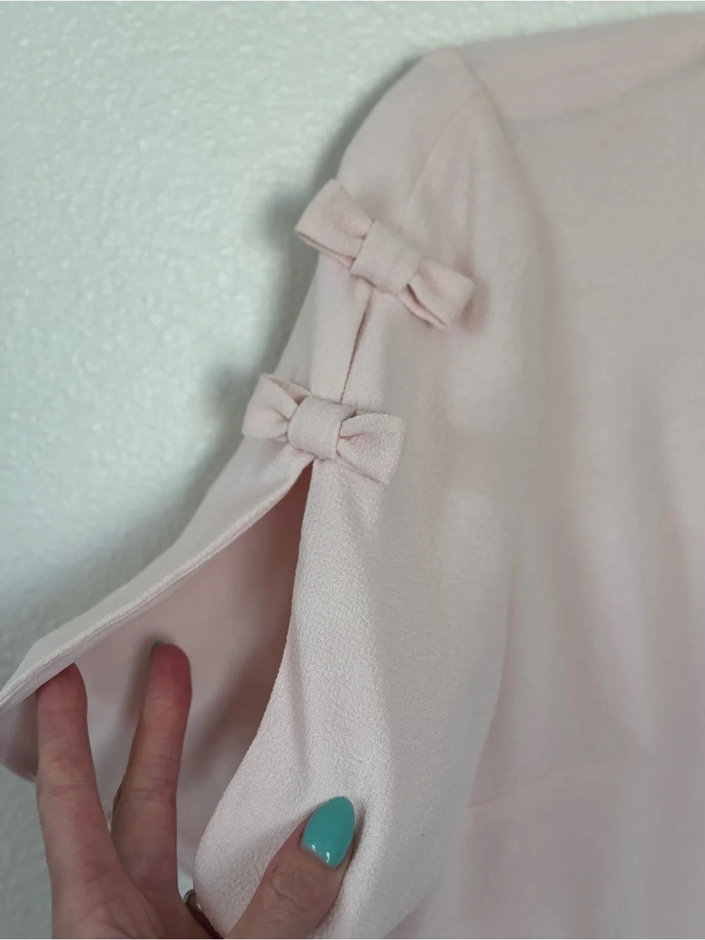 VINCE CAMUTO BLUSH PINK SHIFT DRESS BOW SLEEVES SHORT SLEEVES SIZE 6 NEW $128 - Picture 3 of 10